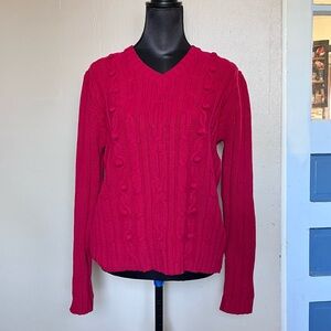 Crossroads Festive red chunky 3D knit sweater
